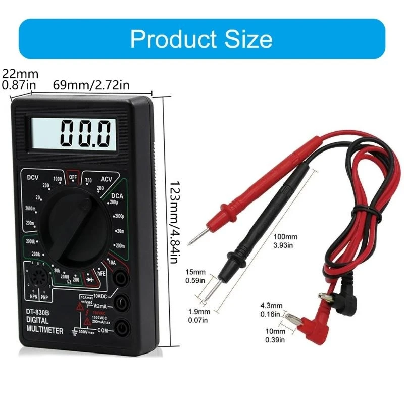 Portable Digital Multimeter Versatile Electricla Meter High Precisions Measurement for Accurate Electrical Parameter Test A2BB