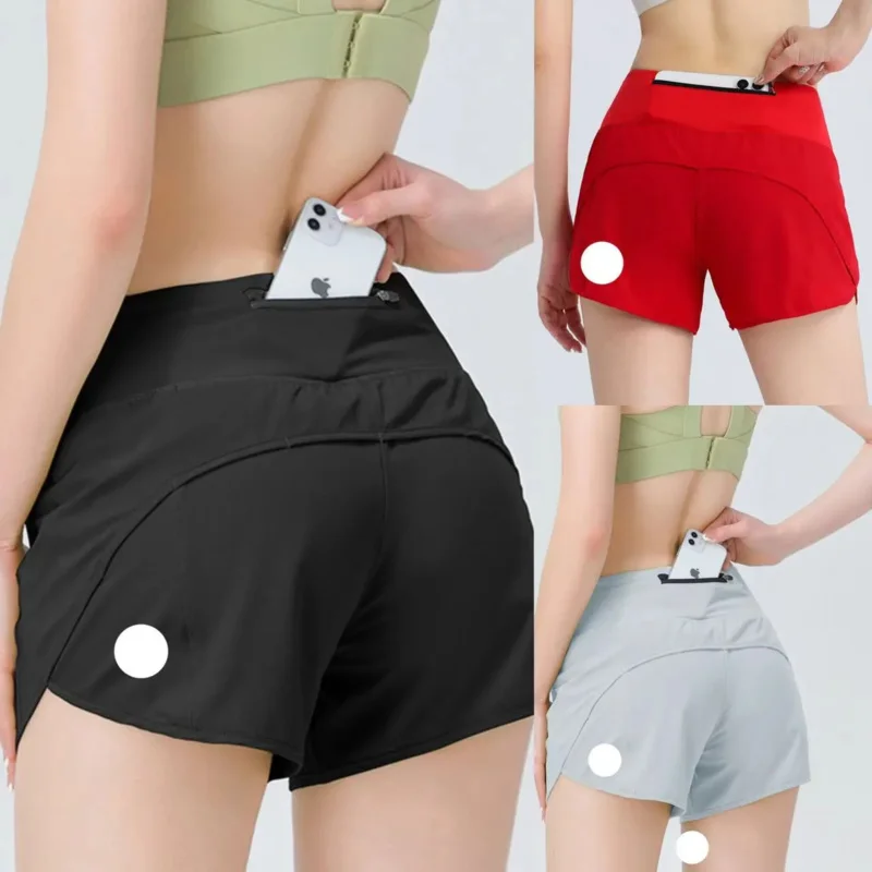 

women yoga Short Speed Up High-Rise Lined Short Waist Sports Shorts Women's Set Qui Drying Loose Running Clothes Ba Zipper Poet
