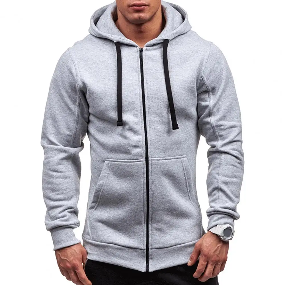 Men's Hoodies Long Sleeve Sweatshirts for Men Zipper Hooded Pullover High Neck Mens Sweatshirt Top Jacket Coat Black Sweater