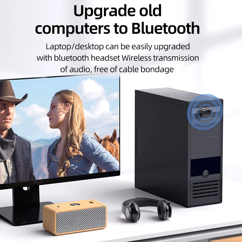 جهاز استقبال الارسال اللاسلكي لمكبرات الصوت المكتبية والكمبيوتر المحمول والتلفزيون ومحول USB المتوافق مع البلوتوث وجهاز إرسال الاستقبال