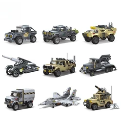 Small particles DIY mini fighter model assembling military building blocks gift
