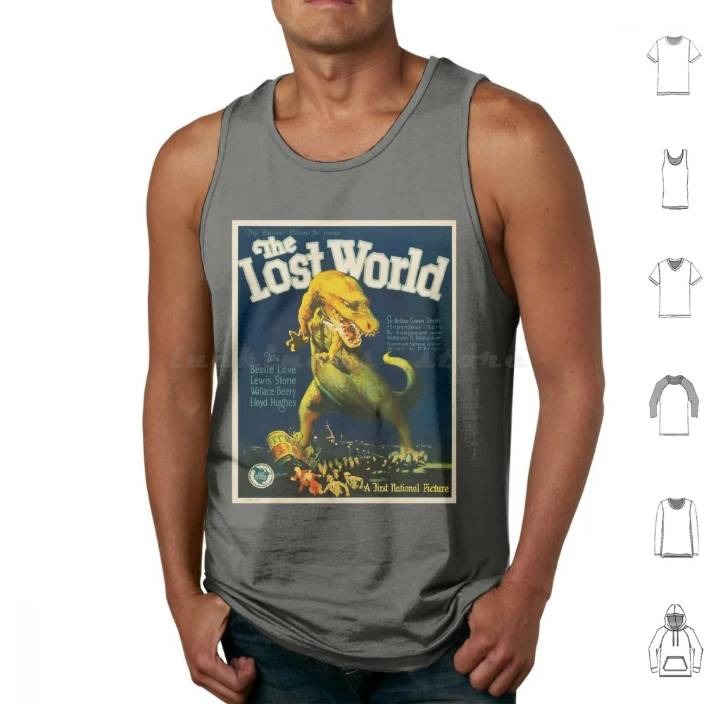 The Lost World 1925 Movie Poster : Vintage Adventure Art Print Prehistoric Wonders Tank Tops Print Cotton The Lost World