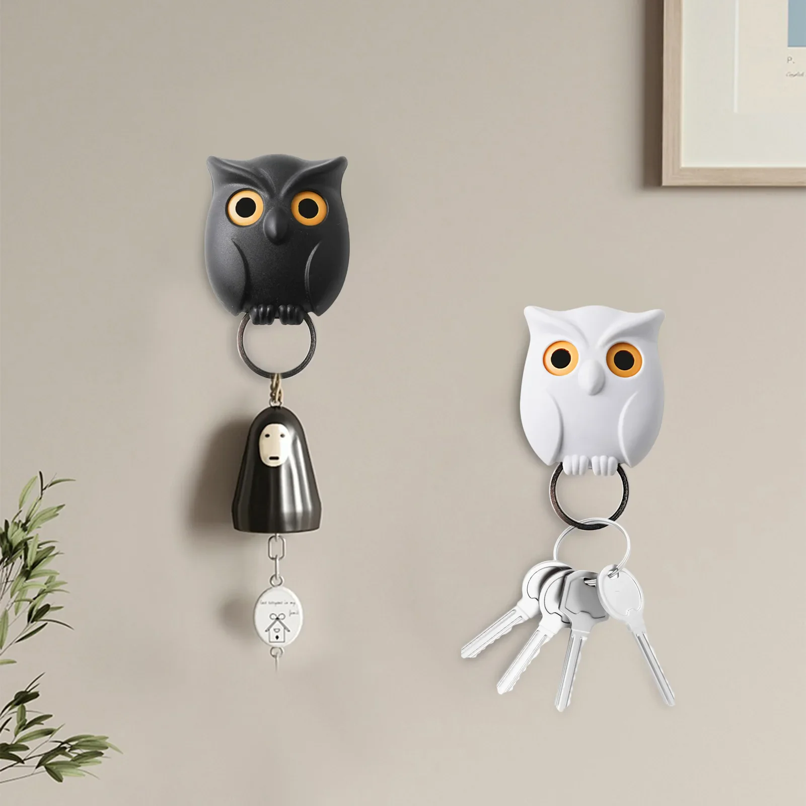 1 PCS Owl Night Wall Magnetic Key Holder Magnets Hold Keychain Key Hanger Hook Hanging Key Will Open Eyes Home Decoration