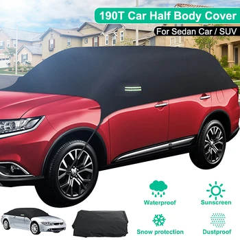 Universal half car cover sun Uv snow dust rain resistant durable car covers cover waterproof car sun shade cover for car care