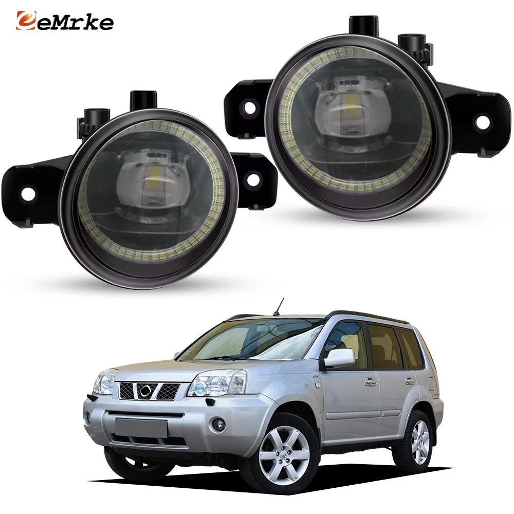 Led Angel Eye Fog Lights 30W DRL Upgarde Car Lamp Accessories For Nissan X-trail T30 Post-facelift Styling 2003 2004 2005 2006