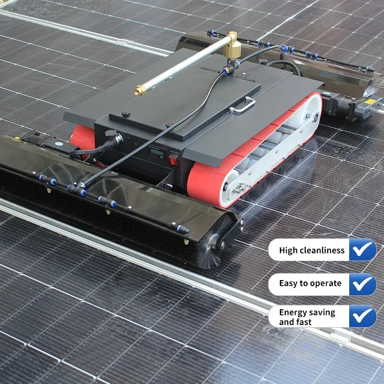 Intelligent photovoltaic panel robot Remote control tracked photovoltaic external power supply cleaning  equipment