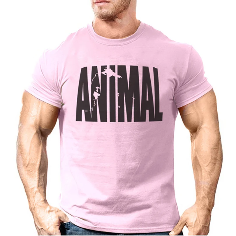 Animal Print Tracksuit Funny T Shirt Muscle Shirt Trends In 2021 Fitness Cotton Brand Clothes For Men Bodybuilding Tee Large XXL