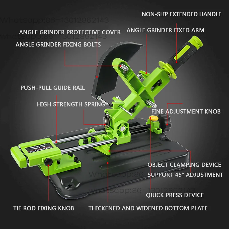 Multi-Function Desktop Pull Rod Small Hand Angle Grinder Fixed Universal Bracket Grinder Modified Cutting Machine Table Saw