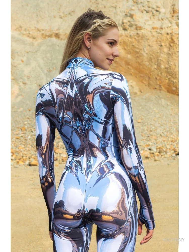 بدلة قطعة واحدة مثيرة للزوجين من البطولين بقصة ضيقة لعب الأدوار سايبر بدلة الخيال العلمي للرجال أزياء خارجية لحفلات الهالوين كرنفال 2026 #4