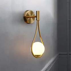 Moderne Glas Ball Wand Leuchte Leuchte Schlafzimmer Nacht Hause Dekoration Wohnzimmer Gold Beleuchtung Lampe Indoor Kostenloser Versand