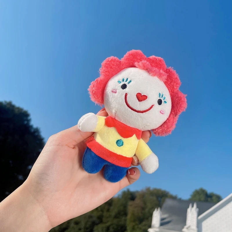 Creative New Design Rainbow Color Clown Plush Doll Figure Kawaii Cute Lucky Bag Backpack Pendent Toy Gift for Kid Boy Girl images - 6