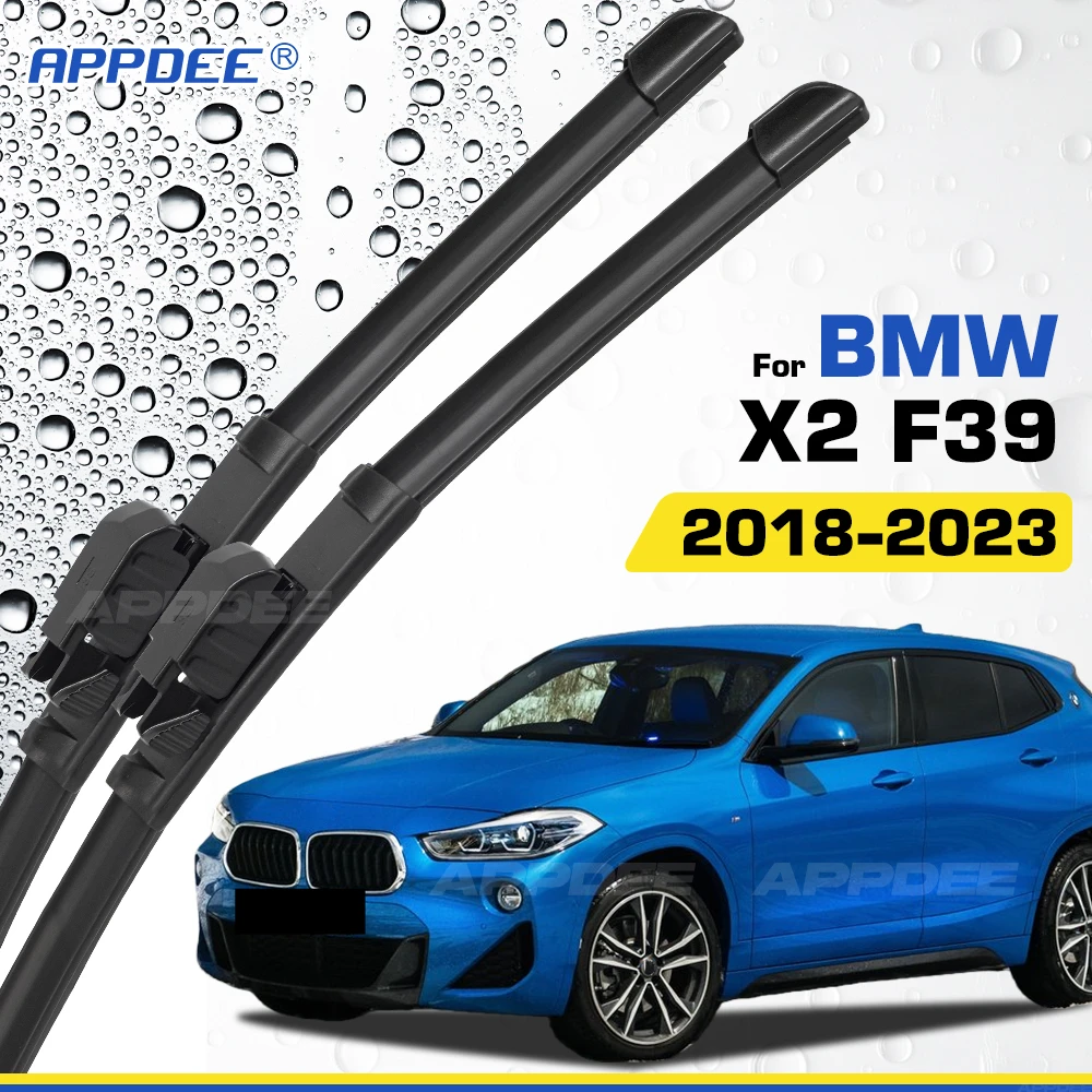 

For BMW X2 F39 2018-2023 Silicone & Rubber Wiper Front Wiper Blades Windshield Windscreen Window Brushes