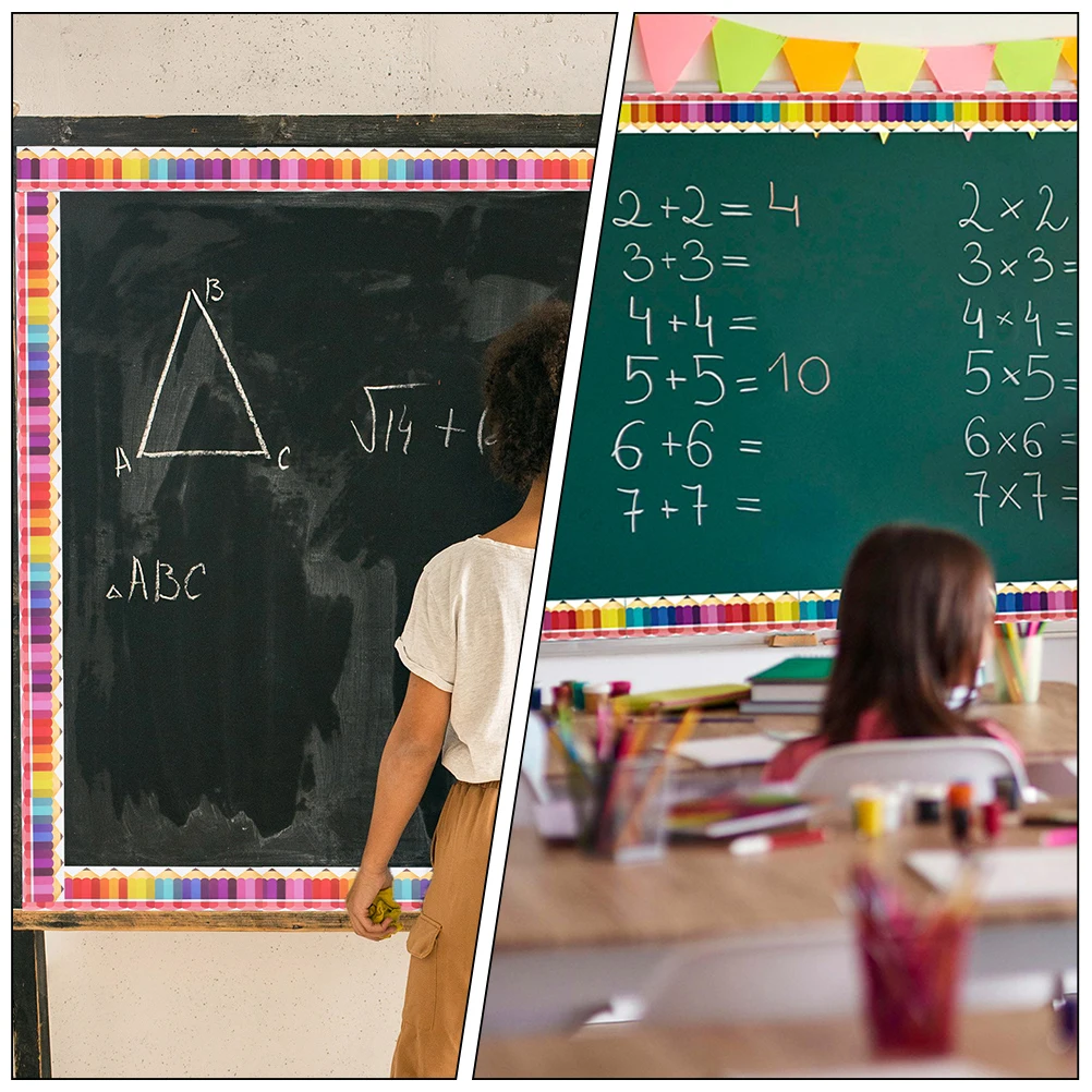 

2 Rolls Border Stickers Decoration Classroom Bulletin Board Borders Decorations Blackboard for Copper Plate