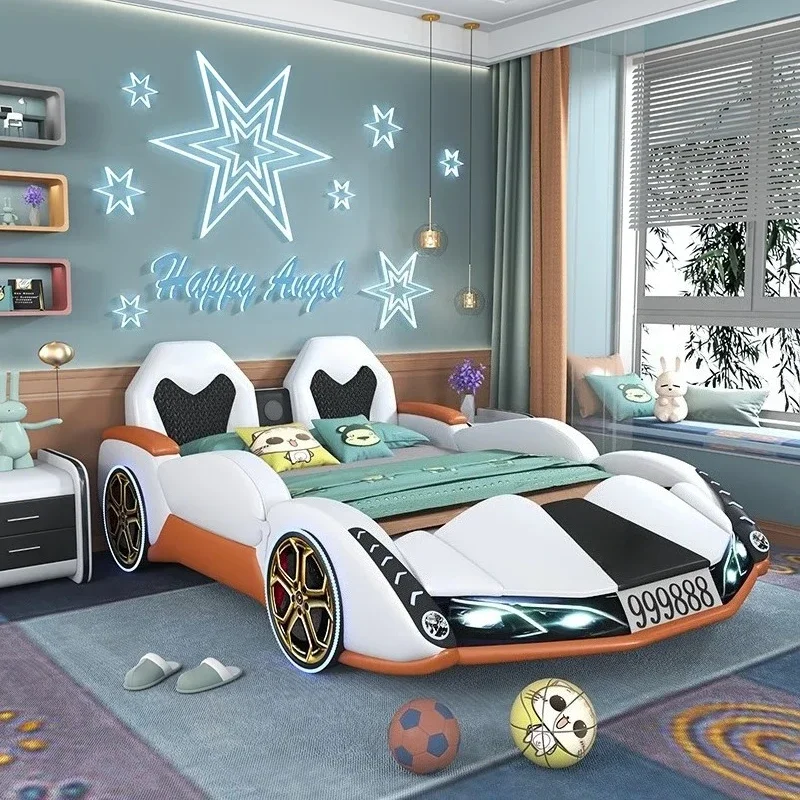 *bedroom furniture Equipped bed kids with sound system and light strip 150x200cm king size bases frames day bed headboard queen