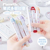 Pequeño y bonito sello de goma de madera de café de dibujos animados para planificador de colección de recortes, papelería decorativa, sello de vida de estilo coreano