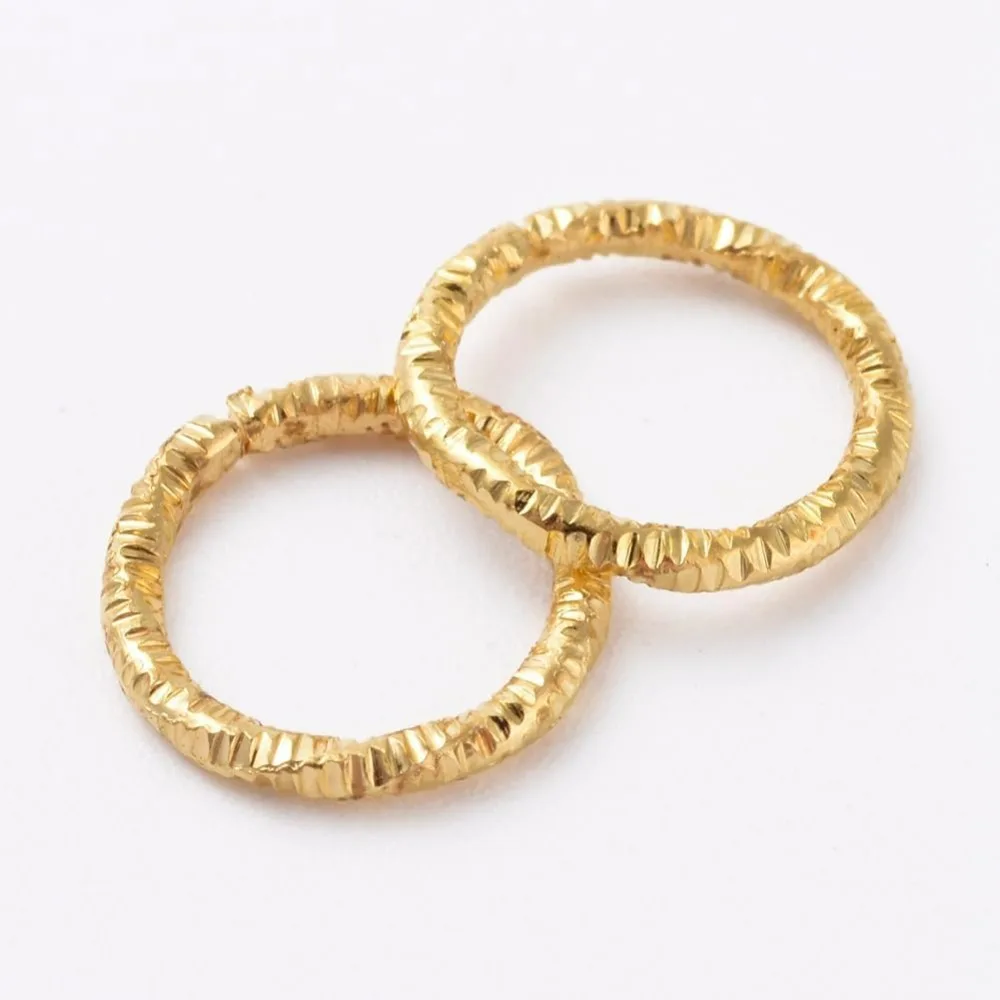100pc Iron Textured Soldered Jump Rings for Jewellery Making