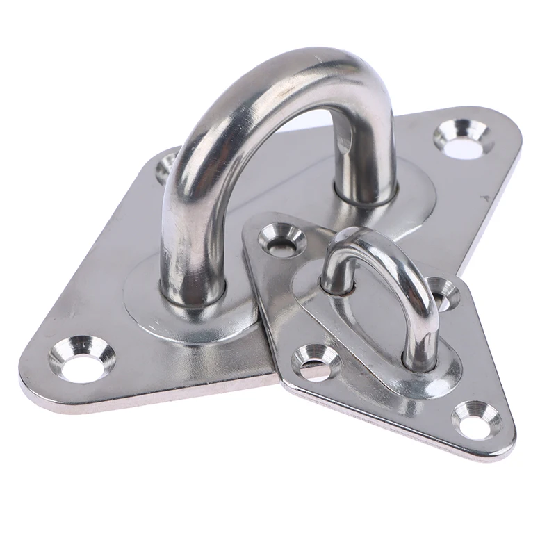 1/2/4pc M5 M6 M8 M10 304Stainless Steel Ceiling Wall Mount Hook Heavy Duty Anchor Eye Plate For Boat Yoga Swing Hammocks