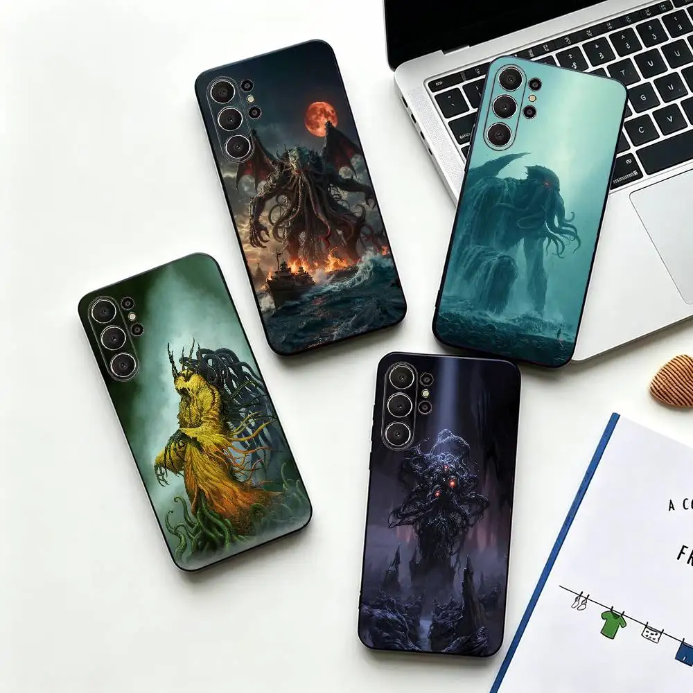 Mythos Art CTHULHU  Soft Silicone Case for Samsung S26, S24, S21, S22, S23, S30, Ultra,  Plus, FE, Lite-Black