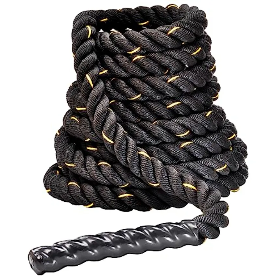 

Battle Rope 1.5Inch 2 Inch Diameter Poly Dacron 30 FT 40 FT 1.5-Inch, 30FT Black