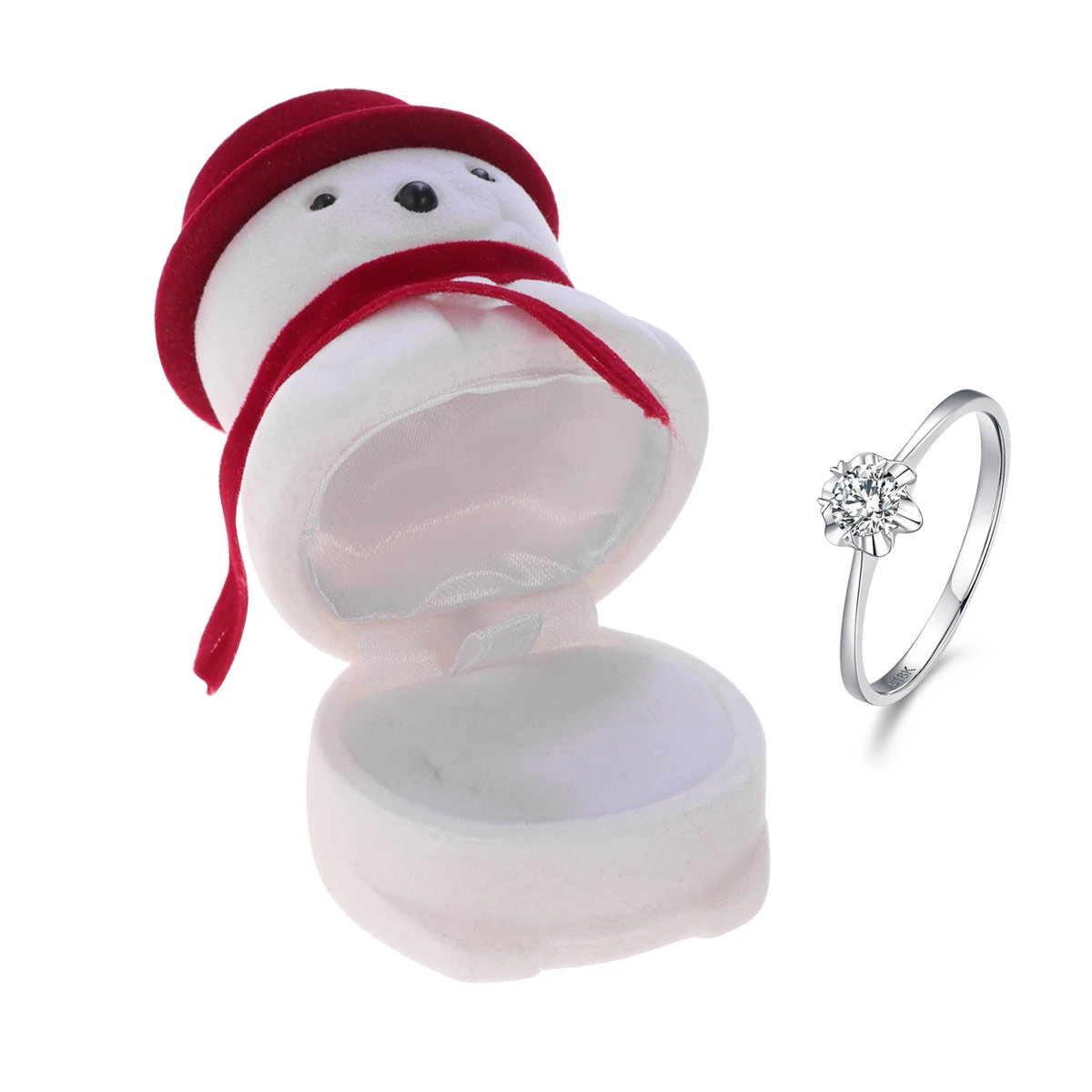 

Snowman Ring Box Festive Jewelry Packing Case Holder Clean and Protected Delicate Storage