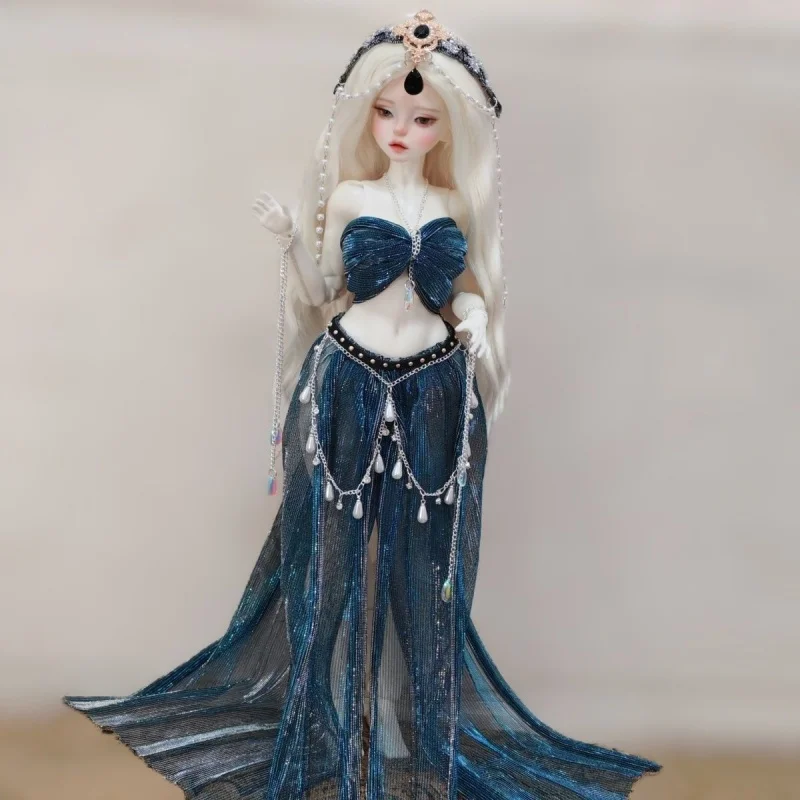 

bjd doll clothes are suitable for 1/3 1/4 Uncle size peacock blue sparkling organ pleated doll costume changes