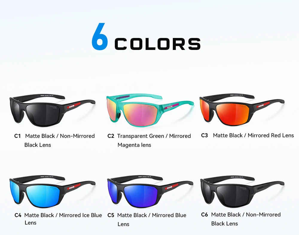 KDEAM Ganz schwarze Angelsonnenbrille, polarisierte Performance-Sport-Sonnenbrille für Herren, TR90 mit Totenkopf-Etui, Kategorie 3 – Detail 12