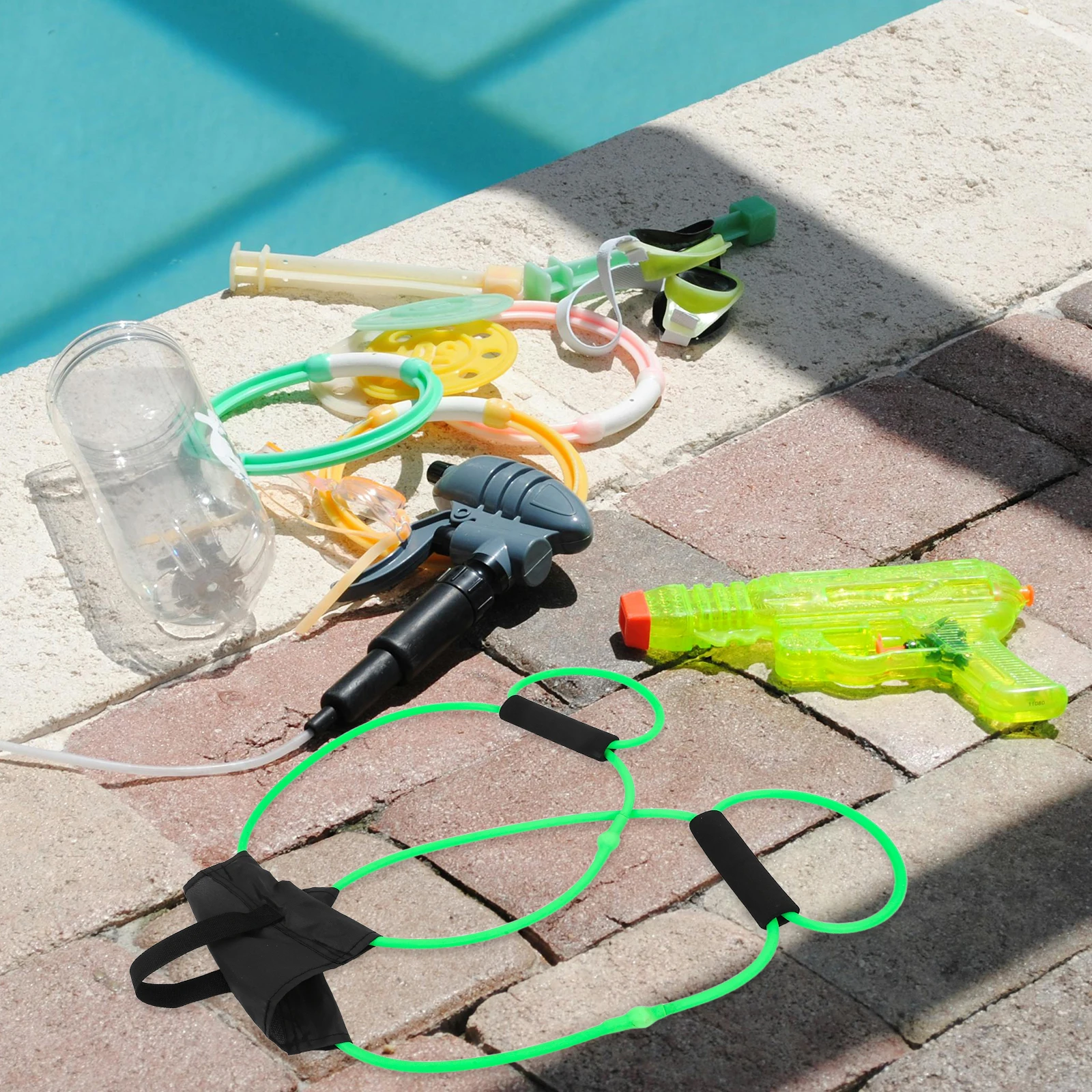 

Children Water Balloon Launcher Water Balloon Balloons Outdoor Toy for Kids (Green Line, Length 1.5 Meters)