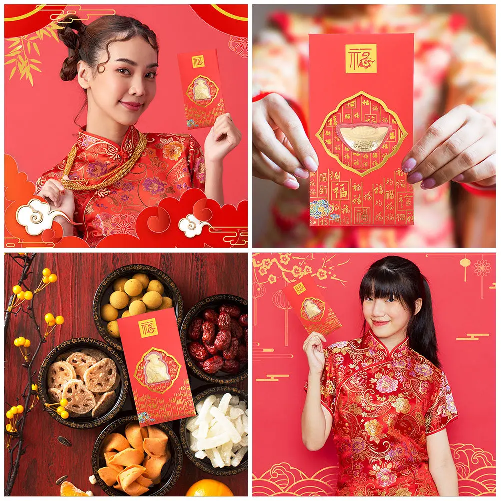 8Pcs Rabbit Year Red Envelopes Cat Pattern Money Packets New Year Gift Cash Envelopes Spring Festival Supplies