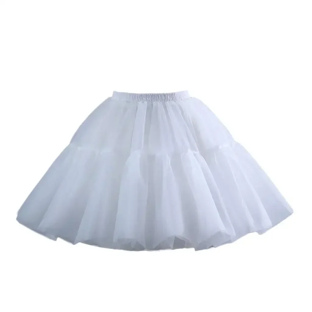 Girls Skirt Short Cosplay Lace Fishbone Lolita Slip Liner White Elastic Waist Petticoats 2023