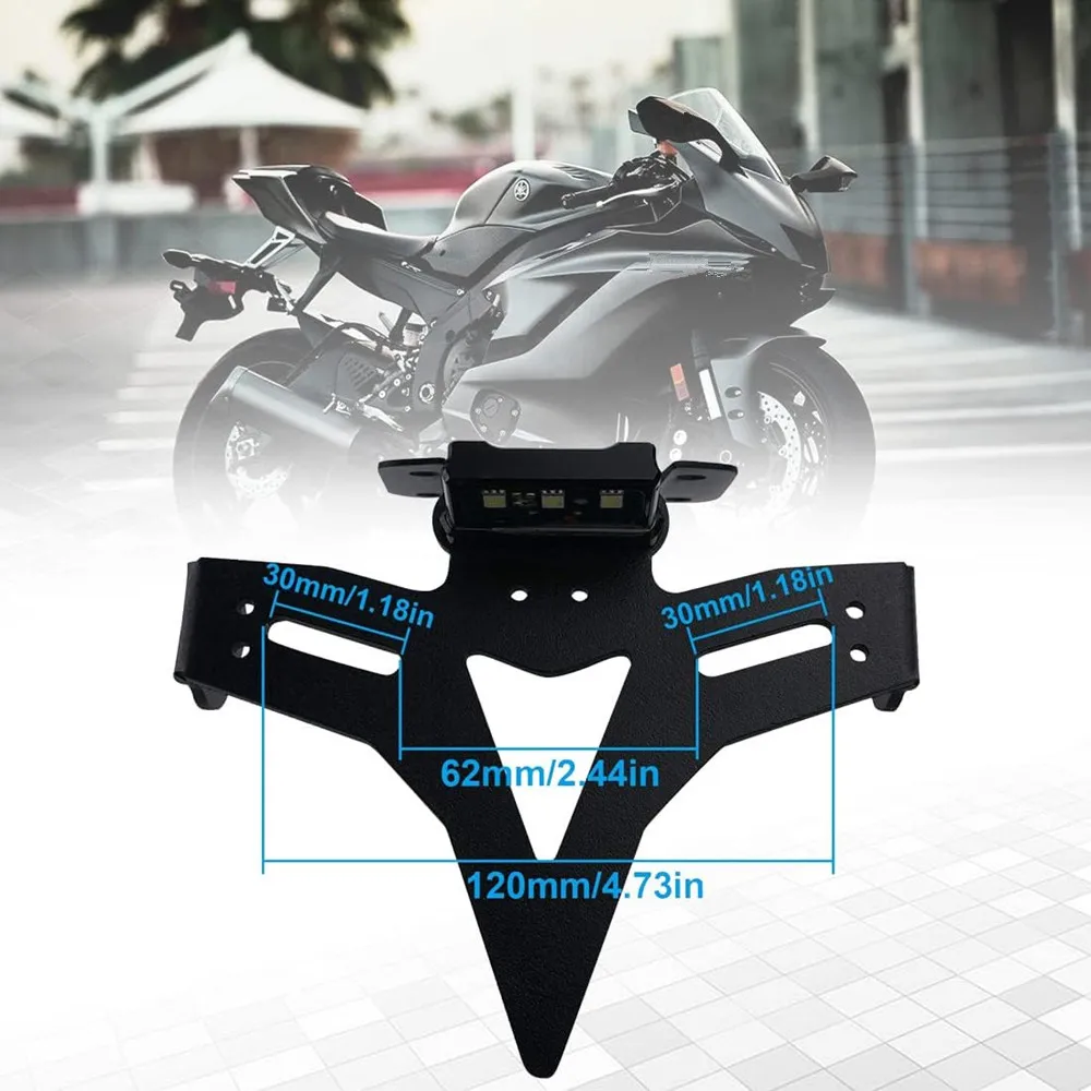 Motorcycle Rear Tail Tidy Fender License Plate Holder Bracket With LED  For Yamaha MT-07/FZ-07 2013-2023 Accessories image 2
