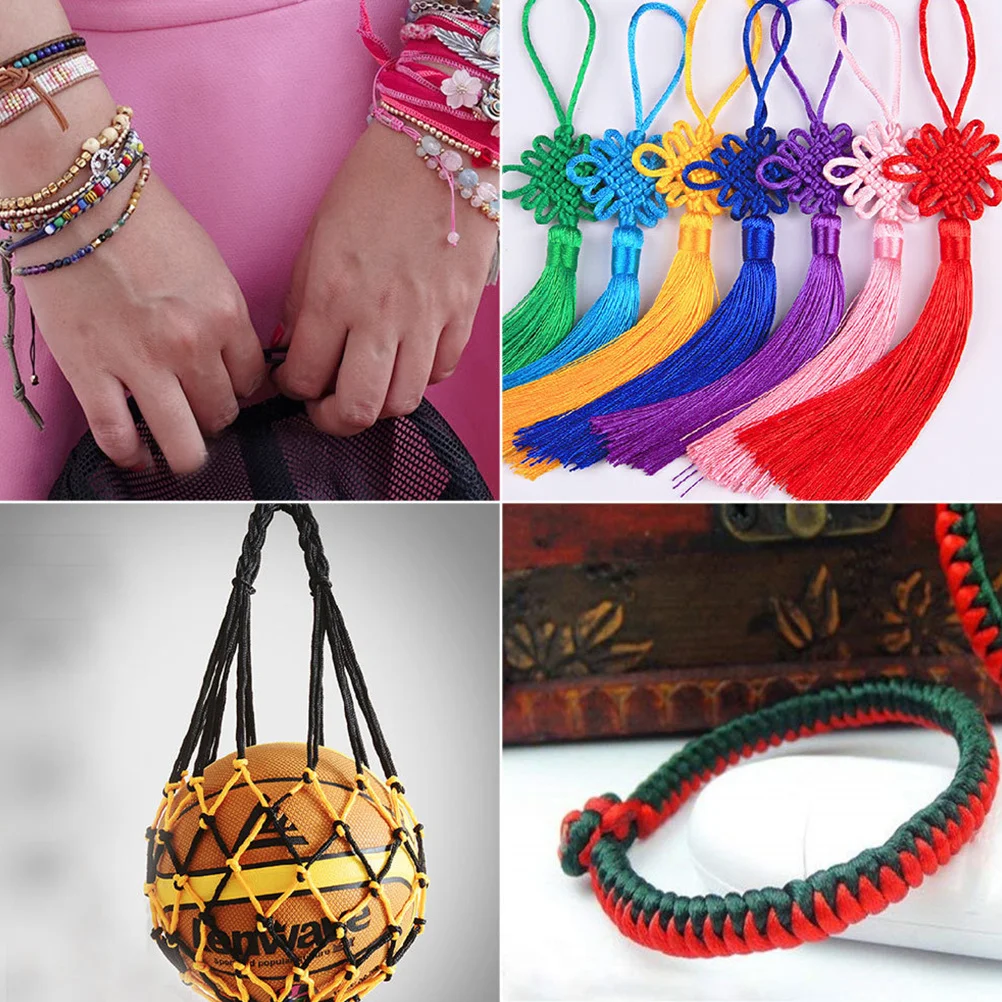 

1Mm Colorful Nylon Cord Set Rainbow Mixed Colors For Diy Bracelet Chinese Knot Macrame Kumihimo Craft Braiding Accessory
