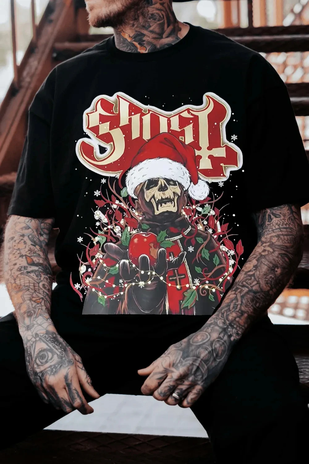New Fashion 2026 Ghost Band Printed Cotton T-shirt Men's Summer Casual Top Short Sleeve Classic Male Women Tee Unisex