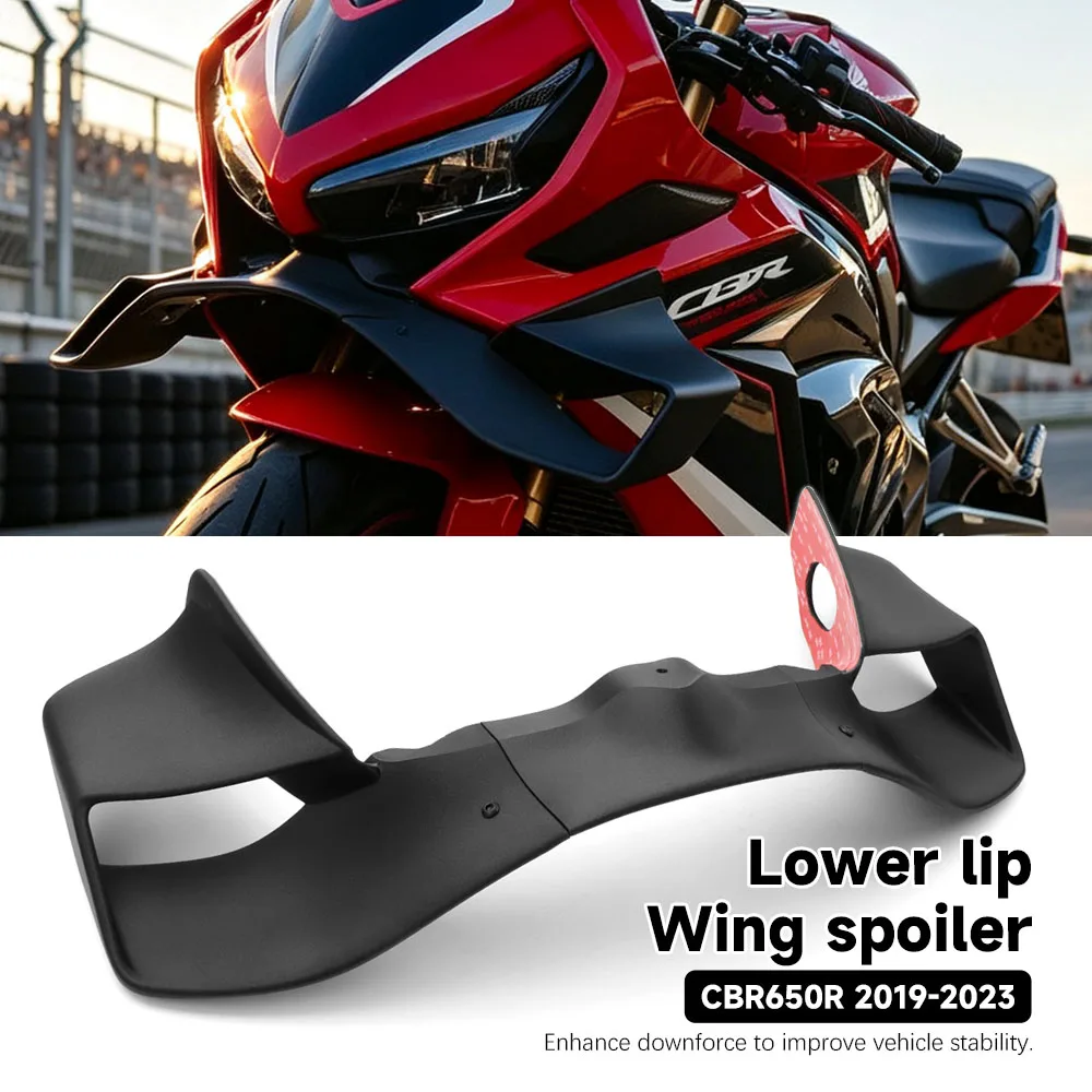 Für Honda CBR650R CBR 650R 2019-2023 Motorrad-Seitenflügel Frontspoiler Verkleidung Fester Unterlippenflügel GP Downforce Kit
