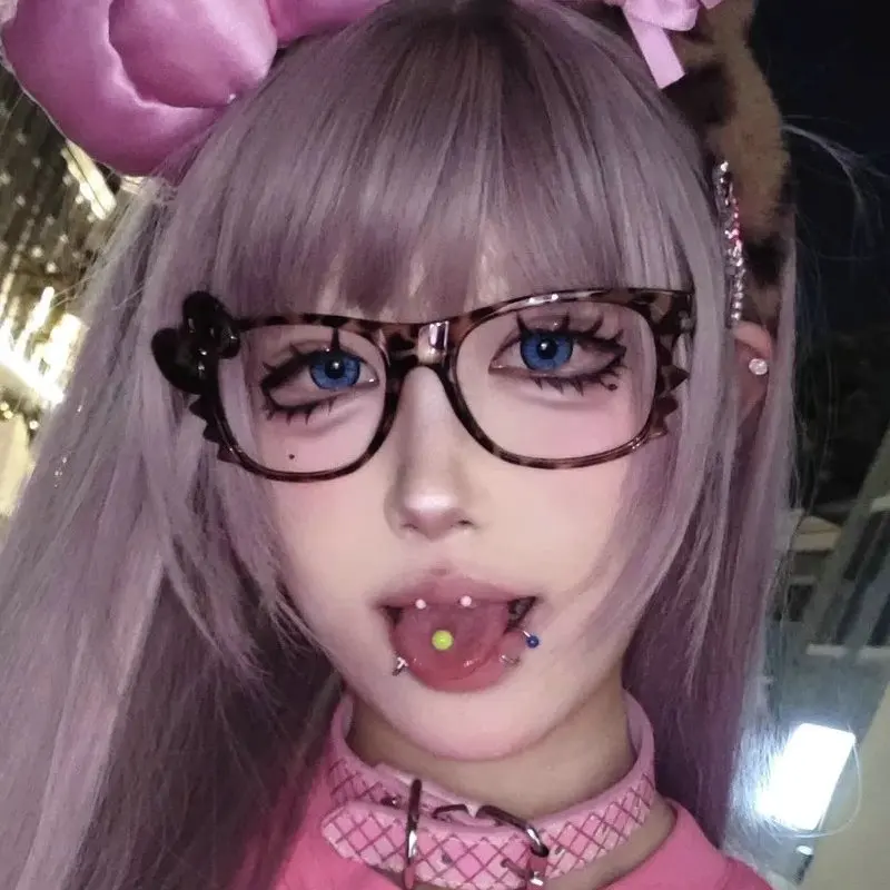 Y2k ليوبارد طباعة القوس نظارات الرجعية امرأة الكورية مكافحة الضوء الأزرق النظارات حماية العين فتاة النظارات البصرية إطار نظارات