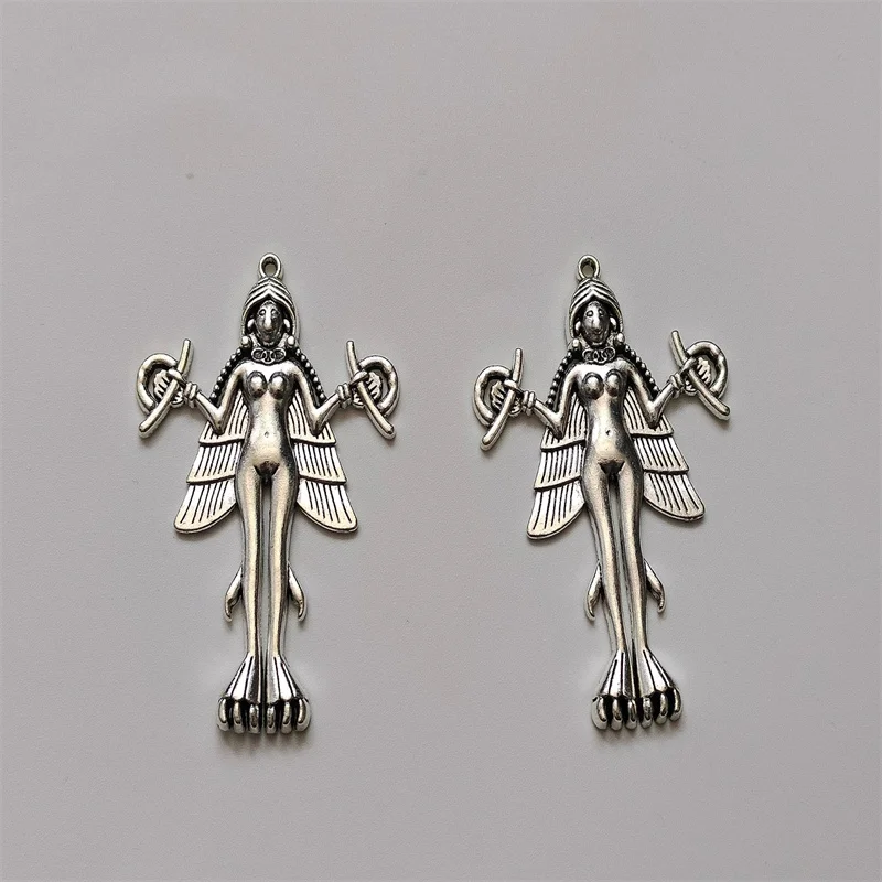 5pcs Lilith Goddess Feminist Icon Charm Pendant Tarot Wicca Witchcraft Silver Color Retro Gothic Jewelry DIY Making Handmade