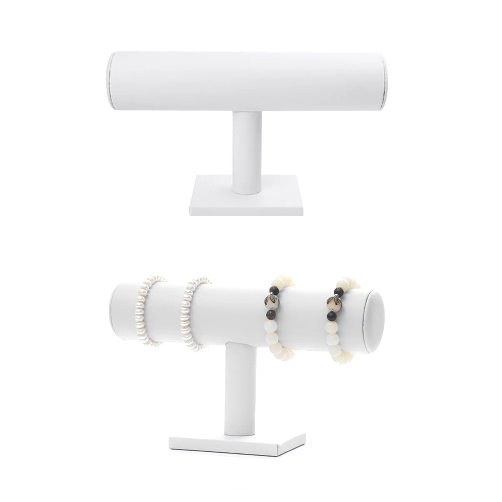 1 قطعة حامل عرض الأساور T شكل مجوهرات المنظم مادة متينة منع البقشيش الأبيض رف شاشة الأساور