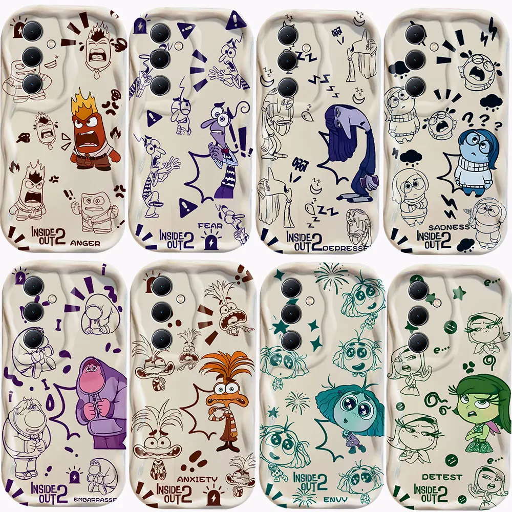 Cute Inside Out 2 3D Wave Case For OPPO A98 A94 A93 A92 A79 A78 A76 A58 A57 A55 A38 A33 A17 A16 A15 2020 4G 5G Back Cover