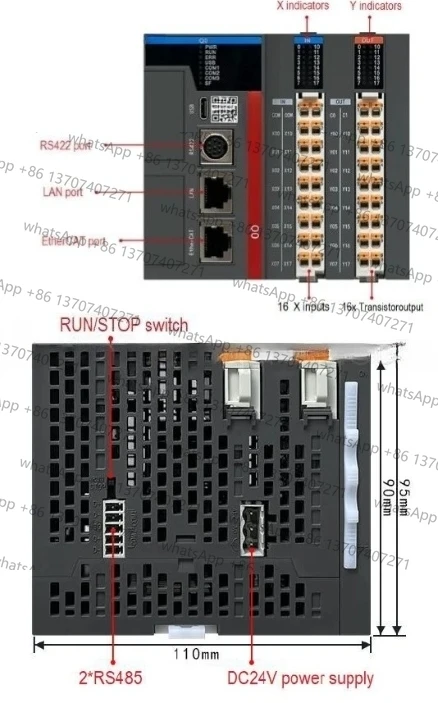 Motion Controller CNC PLC 16DI 16DO EtherCAT Modbus 2 * RS485 Max.256 As Codesys Programmering G Code Interpolatie Arc Lineair