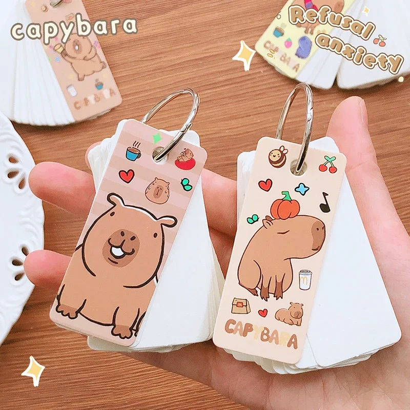 Lindo cuaderno de notas Capybara kawaii, papelería para estudiantes, accesorios de oficina, suministros escolares, Mini Bloc de notas diario portátil