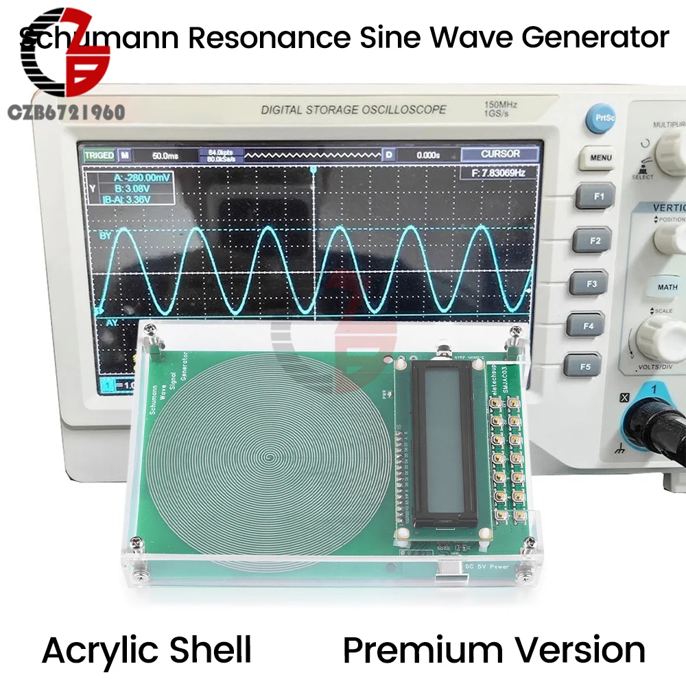 DC 4-15V 7.83Hz Schumann Wave Generator High Precision 0.01Hz~100000Hz Pure Sine FM Signal Generators Audio Resonator Type-C