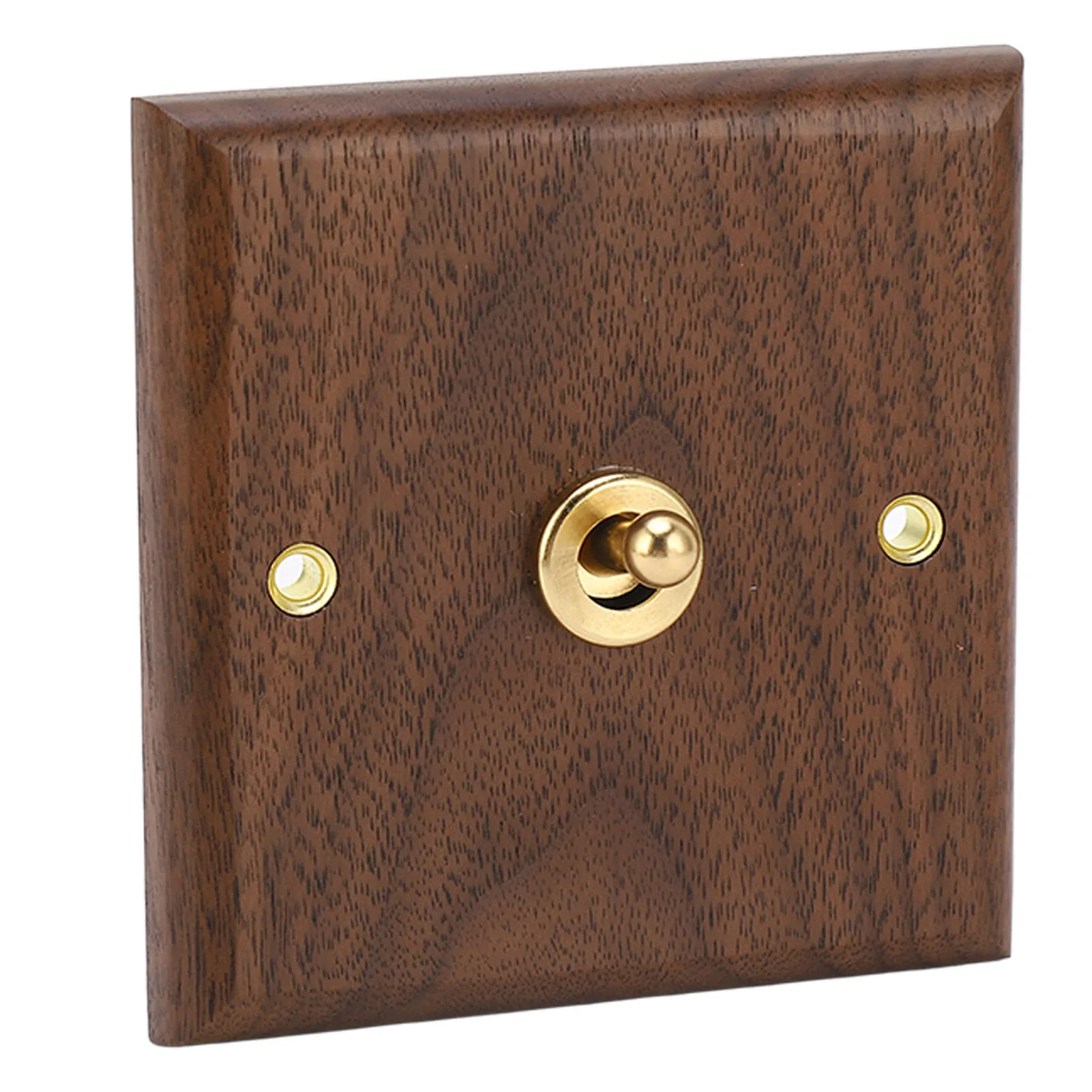 Antique Decoration Toggle Switch Retro Single Toggle Switch 250V with Hand Made Wood Walnut Wall Panel Toggle Switch