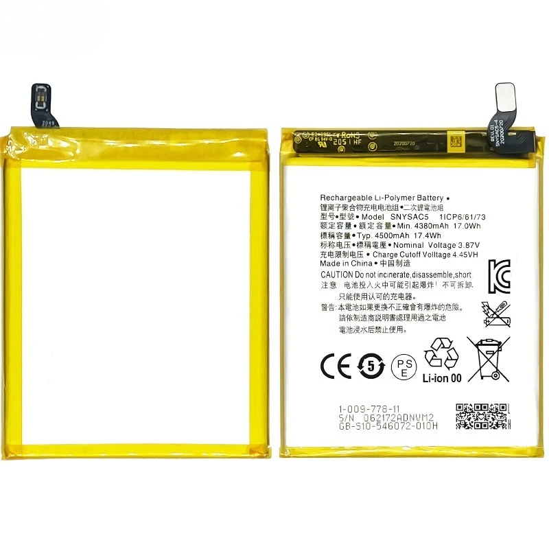 SNYSAC5 for Sony for Xperia 1 Iii/X10iii(Xperia 10 Iii)/Xperia 5iii Mobile Phone Battery  Replacement Bateria Grade A Cell