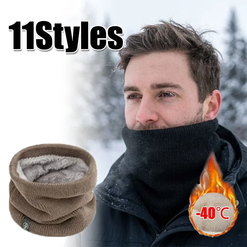 Winter Thick Knitted Neck Warmer Sports Scarf Windproof Cold Proof Face Cover Warm Balaclava for Running Hiking Skiing Cycling