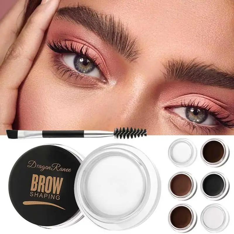 กันน้ํา 3D Eyebrow Sculpting & ครีมจัดแต่งทรงผม,แห้งเร็ว,ยาวนานการตั้งค่าเจล WAX สําหรับ Bold,Wild Brows 6 สี