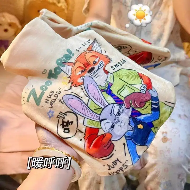 1000Ml Disney Zootopia Judy Hopps Nick Wilde bolsa térmica de relleno de agua de felpa invierno cálido manos pies desmontable amigo regalo de cumpleaños