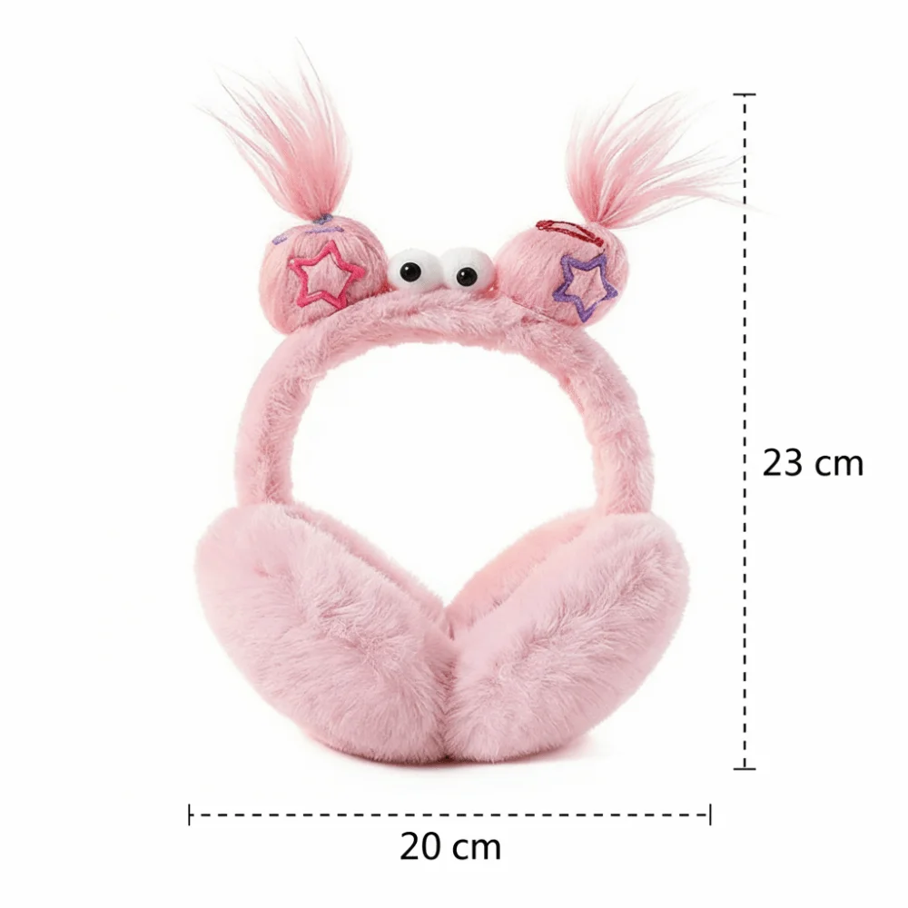 Funny Design Material Ear Protectors Furry Texture Soft Warm Earmuffs Windproof Design Foldable Design Ear Bags Girl Use