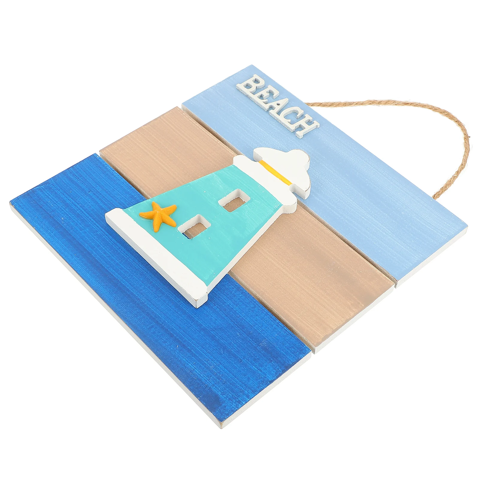 

Ocean Style Hanging Decoration Wood Pendant Sign Marine Lighthouse Wood Pendant Decoration Child Room Beach House Gift