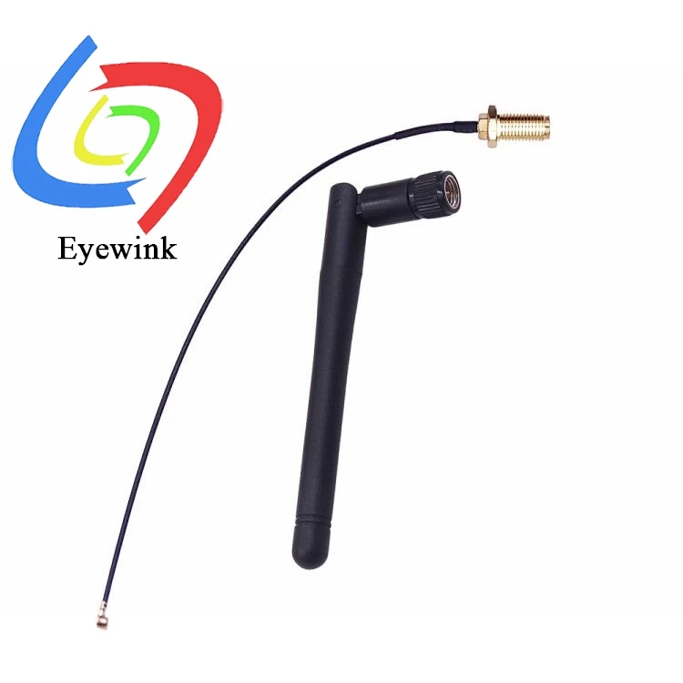 2.4GHz Folded Bluetooth ZigBee Antenna 3dBi with U.FL I-P-E-X-1 to SMA Connector For ESP32 WiFi Module