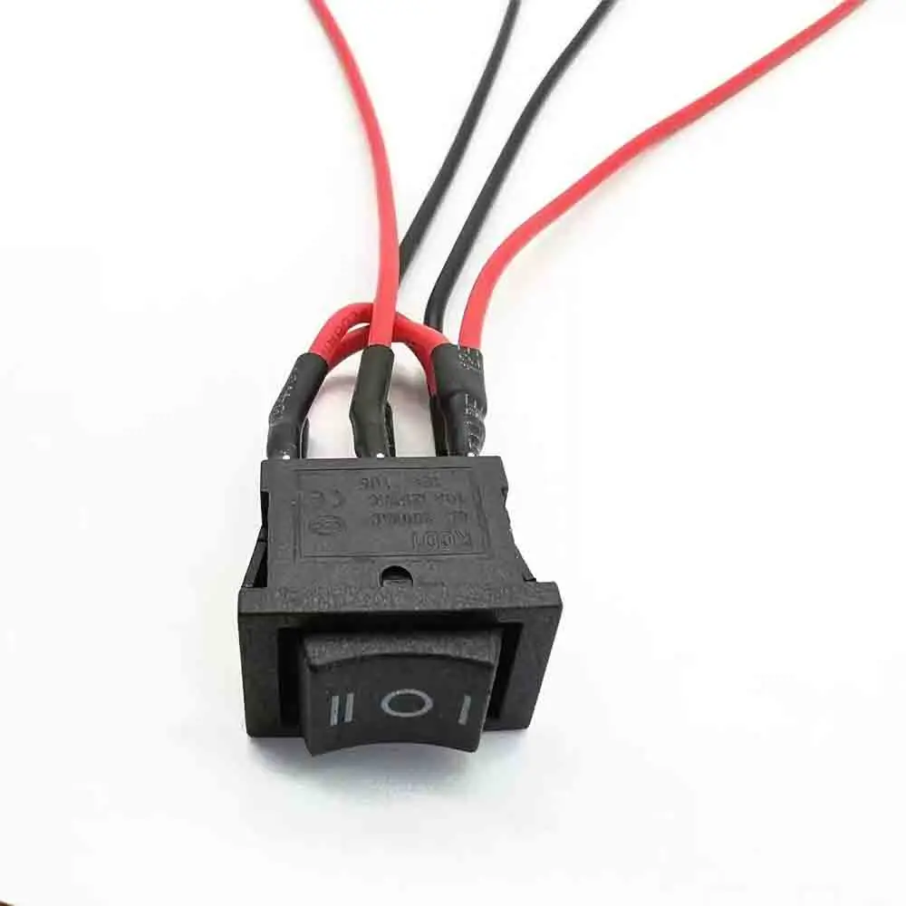 

15X21mm Black Rocker Switch 6 Pin 3 Position ON-OFF-ON Double Reset/Latch Switch 6A 250V 10A 125V AC