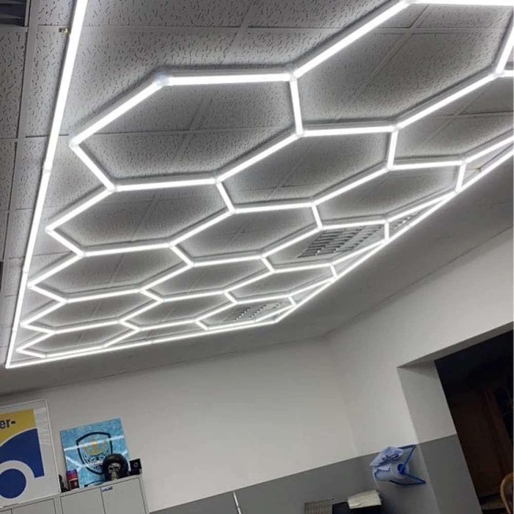 Honeycomb Led Light Showroom 220V Hexagonal LED Splice Linear Light Diy Hexagon For Workshop Barber Light